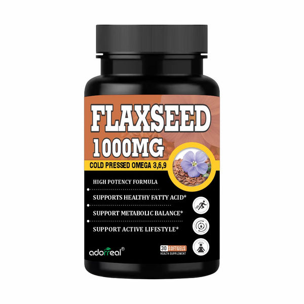 Flaxseed Oil Omega Fatty Acid Supplement | 30 Softgels