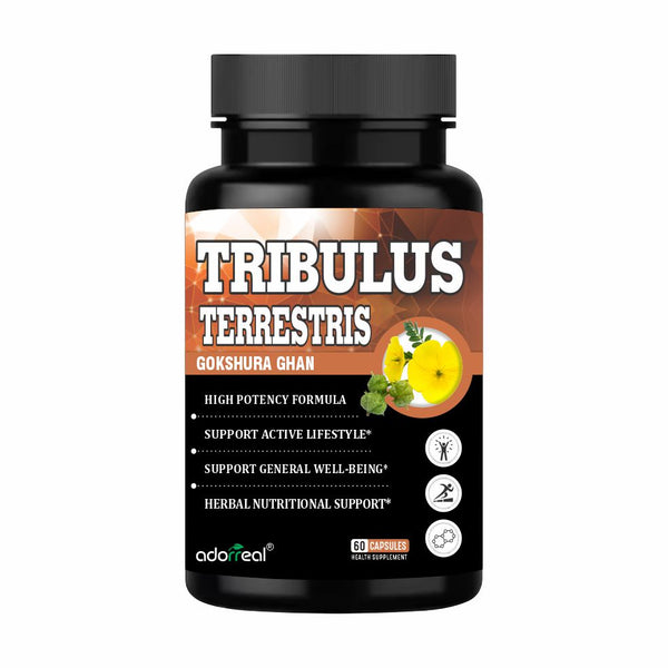 Tribulus Terrestris Extract with Black Pepper | Gokshura Herbal Supplement | 60 Capsules