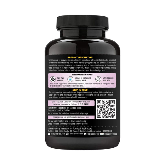 KETO Support ketogenic FAT Burner, Weight Loss 120 Capsules Adorreal