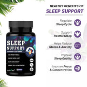 Sleep Support with Melatonin ,B6  and Tagar for Better Sleep Quality, Stress Relief & Relaxation 60 Capsules