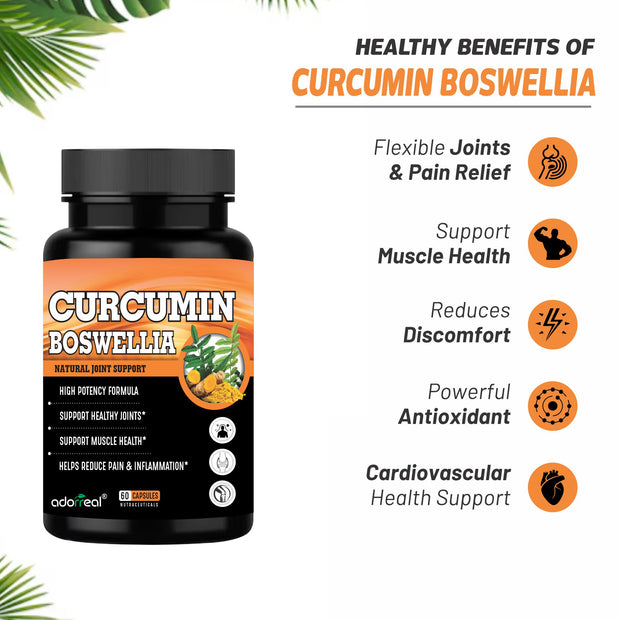Curcumin longa with Bosewellia, ginger & Black Pepper | 60 Capsules