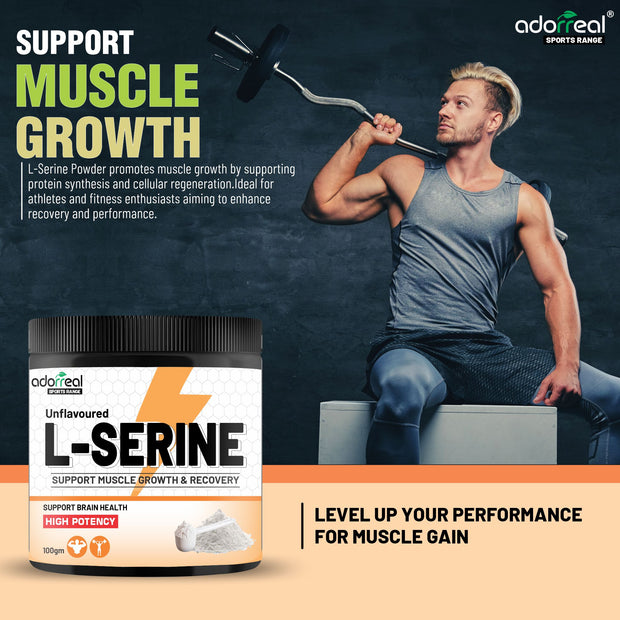 Adorreal L-Serine Powder | Pure Amino Acid Supplement | Supports Brain Health, Cognitive Function & Nerve Support | Non-GMO, Gluten-Free | 100g | Lab-Tested for Purity