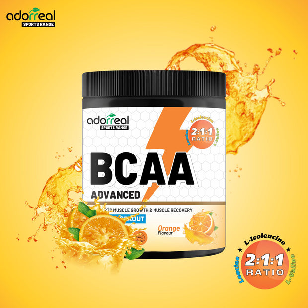 BCAA with Glutamine For Muscle Recovery & Endurance BCAA Powder, 10 Grams of Amino Acids, Keto Friendly, Caffeine Free-200gms