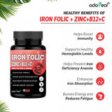 Iron, Folic Acid, B12, Vitamin C & Zinc Complex – 60 Capsules — 2