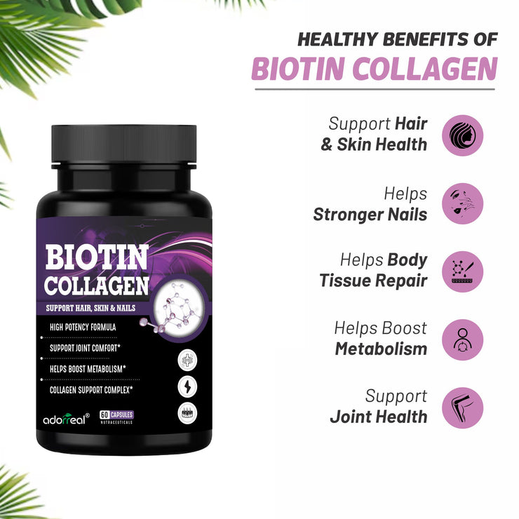 Biotin Collagen for Skin,Joint Health -60 Caps