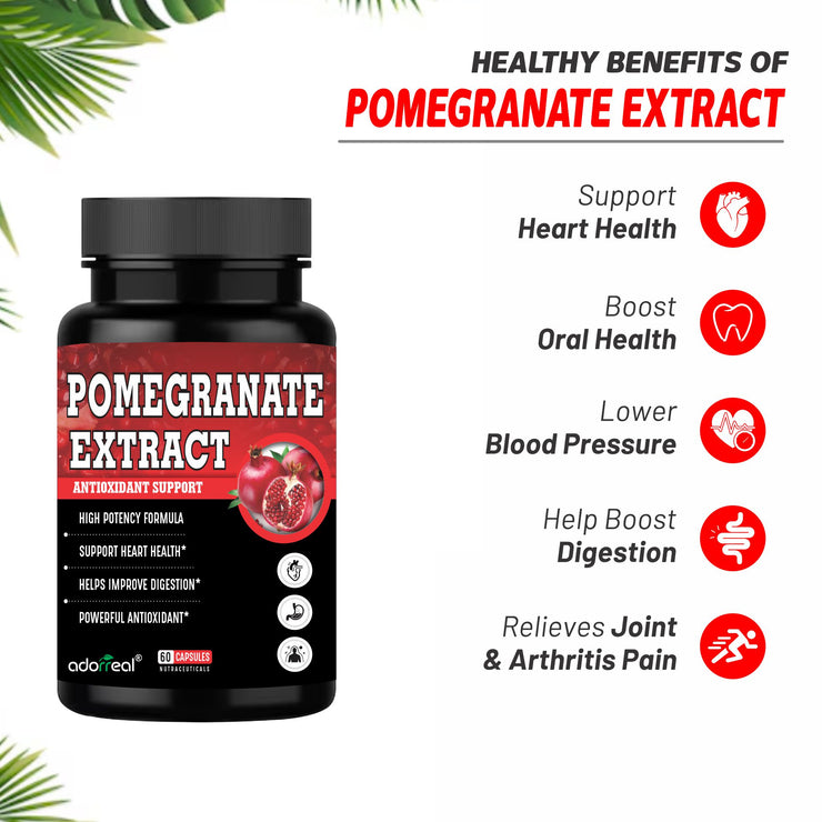 Pomegranate Extract,Antioxidant, Skin Care, Cardiovascular Health Support-60 Capsules
