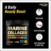 Marine Collagen Powder with Vitamin C & Hyaluronic Acid,Biotin | For Hair and Skin Health | Metabolism Booster and for Muscle Health | 120 gm