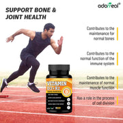 Vitamin D3 and K2 for Bone & Joint Health-60 Caps