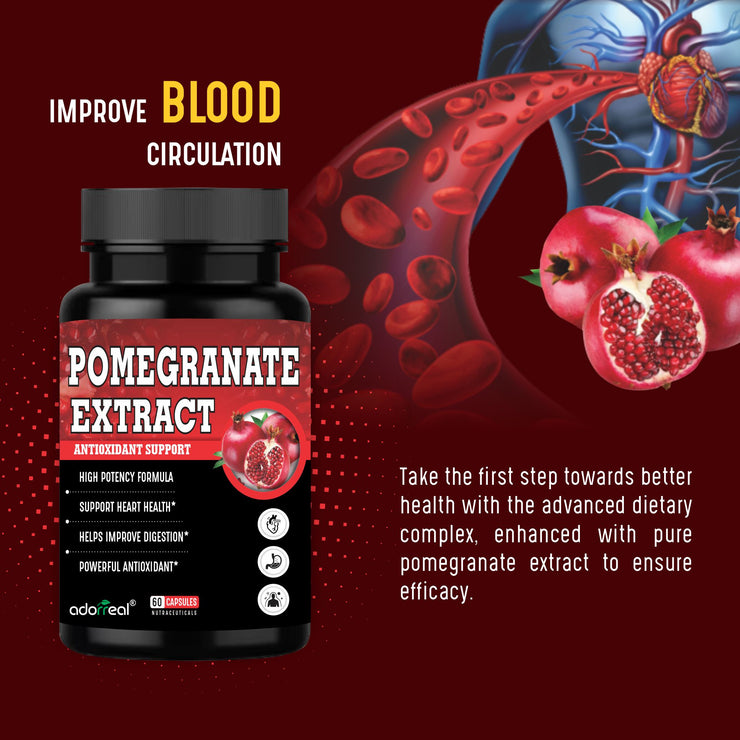 Pomegranate Extract,Antioxidant, Skin Care, Cardiovascular Health Support-60 Capsules