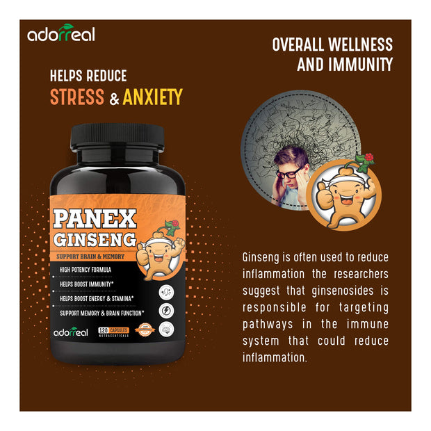 Ginseng Extract (Panax Ginseng) - Support Vitality, Stamina, Energy, Mental Health & Performance - 400mg, 120 Capsules