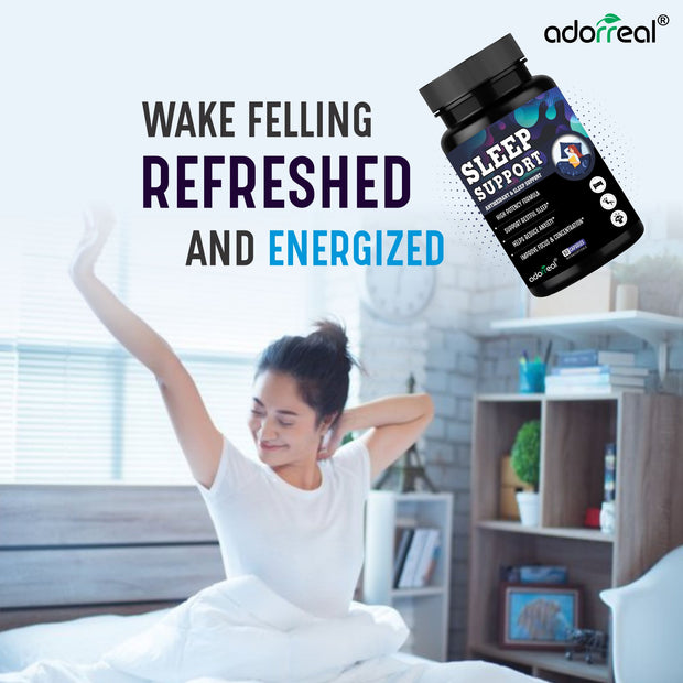 Sleep Support with Melatonin ,B6  and Tagar for Better Sleep Quality, Stress Relief & Relaxation 60 Capsules