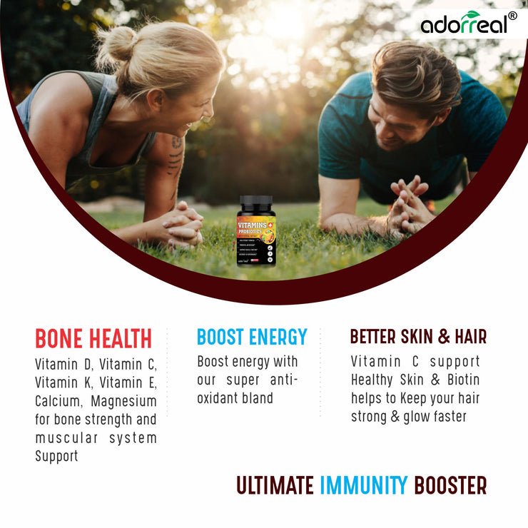 Vitamins + Probiotics with Herbal Extract, 60 Caps