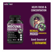 Mucuna Pruriens Kapikachhu Extract Supplements Dopamine Booster Complex Natural L-Dopa for Brain, Nervous & Immune System- 120 Capsules