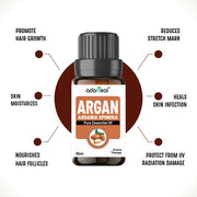 Argan Oil for Conditioning Skin & Hair 100% Pure, Cold Pressed, Unrefined. Essential Oil for Face, Nails, Hair, Skin. Therapeutic AAA+ Grade (10ml)