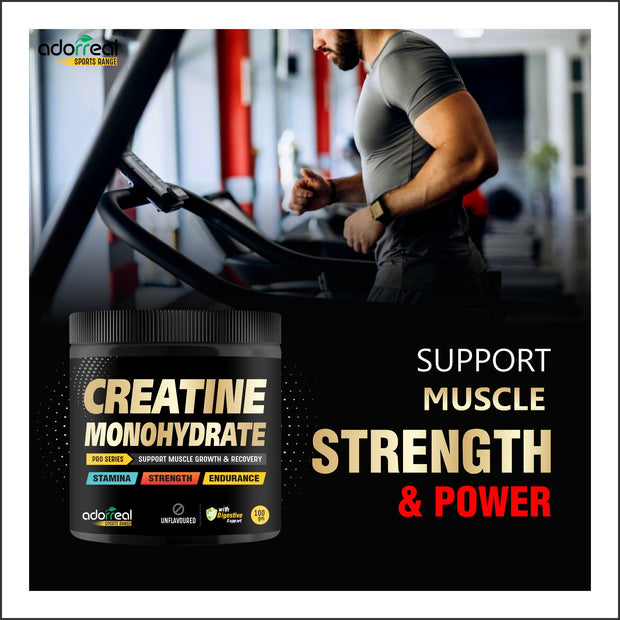 Creatine Monohydrate, (Unflavoured, 100 grams Powder), Boosts Athletic Performance | Fuels Muscles | Provides Energy Support for Heavy Workout