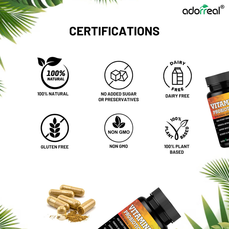 Vitamins + Probiotics with Herbal Extract, 60 Caps