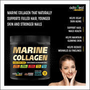 Marine Collagen Powder with Vitamin C & Hyaluronic Acid,Biotin | For Hair and Skin Health | Metabolism Booster and for Muscle Health | 120 gm