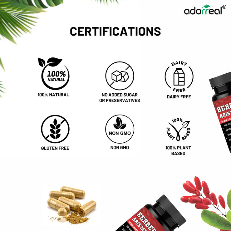 Berberine Aristata | Sugar Management| 600mg- 60 Capsules