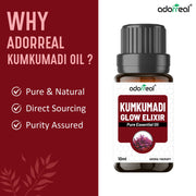 Kumkumadi Essential Oil - Skin Lightening, Dark Circle Removal, Clear Spot Less Skin, Dark to Lighten Dark Patches, Glowing Skin - 10ml