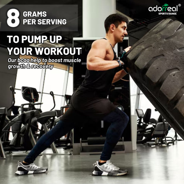 Adorreal BCAA + Glutamine Powder 200g | 2:1:1 Ratio for Muscle Recovery, Endurance & Reduced Fatigue | With L-Glutamine for Immune & Gut Support | Unflavored, Non-GMO, Lab-Tested, Gluten-Free