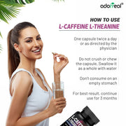 L-Caffeine L-Theanine, Natural Stimulant, for Energy, Endurance, and Focus-60 capsules