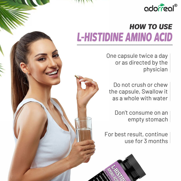 L-Histidine Amino Acid - 60 Caps