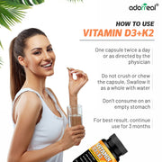 Vitamin D3 and K2 for Bone & Joint Health-60 Caps