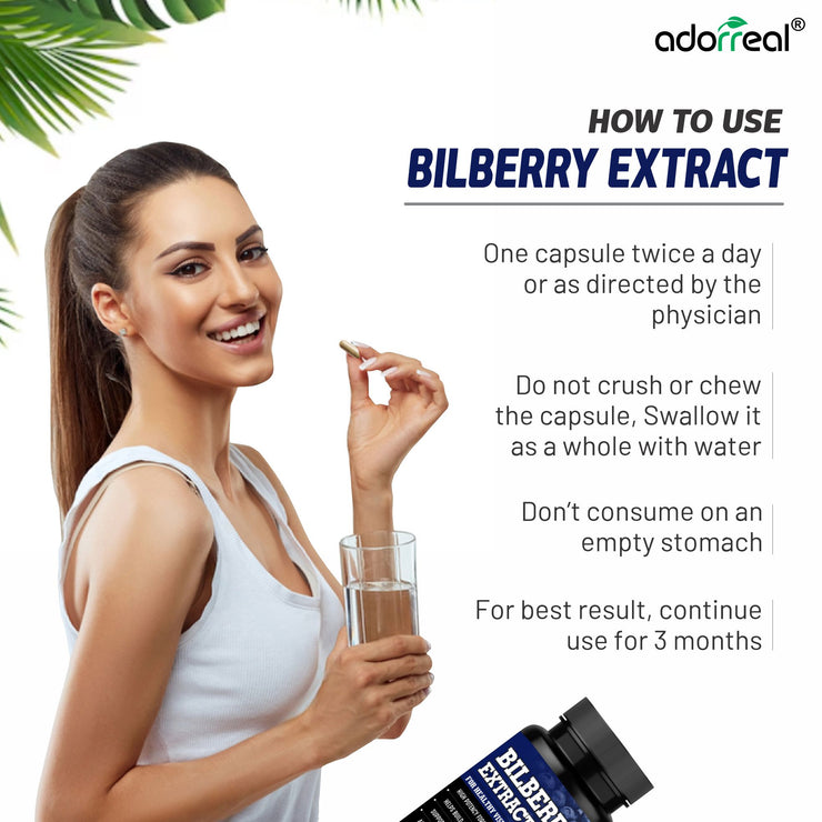 Adorreal Bilberry Extract Supports Eye Health, Vision, and Antioxidant Protection –  60 Capsules