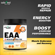 Adrreal EAA Powder 200g | Essential Amino Acids Supplement for Muscle Recovery, Endurance & Hydration | Includes BCAAs | Unflavored, Non-GMO, Gluten-Free | Lab-Tested for Purity