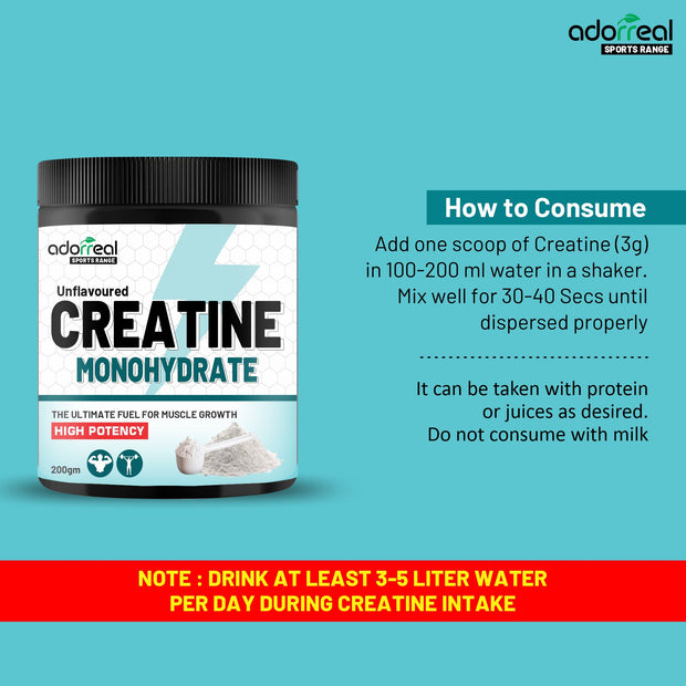 Creatine Monohydrate, (Unflavoured, 100 grams Powder), Boosts Athletic Performance | Fuels Muscles | Provides Energy Support for Heavy Workout