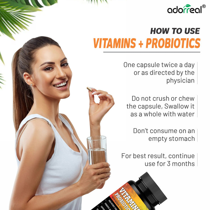 Vitamins + Probiotics with Herbal Extract, 60 Caps