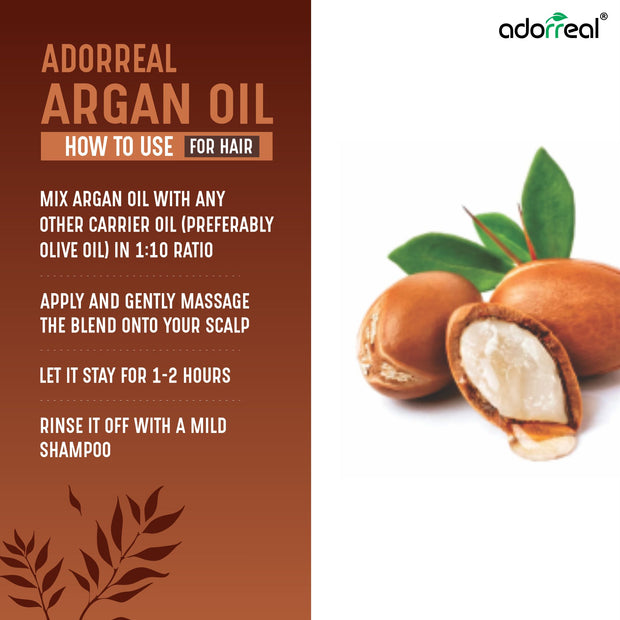 Argan Oil for Conditioning Skin & Hair 100% Pure, Cold Pressed, Unrefined. Essential Oil for Face, Nails, Hair, Skin. Therapeutic AAA+ Grade (10ml)