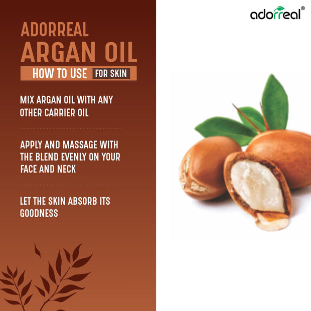 Argan Oil for Conditioning Skin & Hair 100% Pure, Cold Pressed, Unrefined. Essential Oil for Face, Nails, Hair, Skin. Therapeutic AAA+ Grade (10ml)