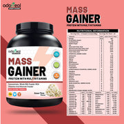 Adorreal Mass Gainer Powder 1kg | High-Calorie Protein Supplement for Muscle Growth & Weight Gain | Balanced Carbs & Protein | Non-GMO, Gluten-Free, No Artificial Additives | Lab-Tested for Quality