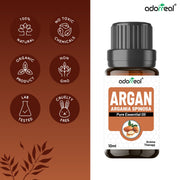 Argan Oil for Conditioning Skin & Hair 100% Pure, Cold Pressed, Unrefined. Essential Oil for Face, Nails, Hair, Skin. Therapeutic AAA+ Grade (10ml)