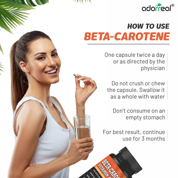 Beta-Carotene Vitamin A - 60 Capsules