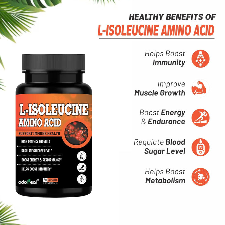 L-Isoleucine Amino Acid  -60 Caps