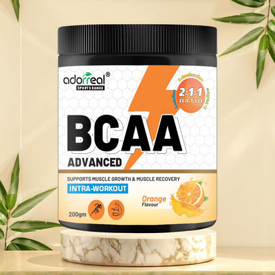 BCAA with Glutamine For Muscle Recovery & Endurance BCAA Powder, 10 Grams of Amino Acids, Keto Friendly, Caffeine Free-200gms