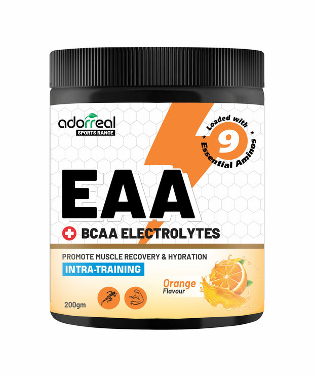 Adrreal EAA Powder 200g | Essential Amino Acids Supplement for Muscle Recovery, Endurance & Hydration | Includes BCAAs | Unflavored, Non-GMO, Gluten-Free | Lab-Tested for Purity