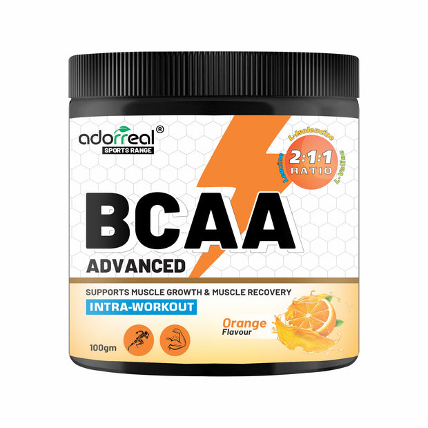 Adorreal BCAA + Glutamine Powder 200g | 2:1:1 Ratio for Muscle Recovery, Endurance & Reduced Fatigue | With L-Glutamine for Immune & Gut Support | Unflavored, Non-GMO, Lab-Tested, Gluten-Free