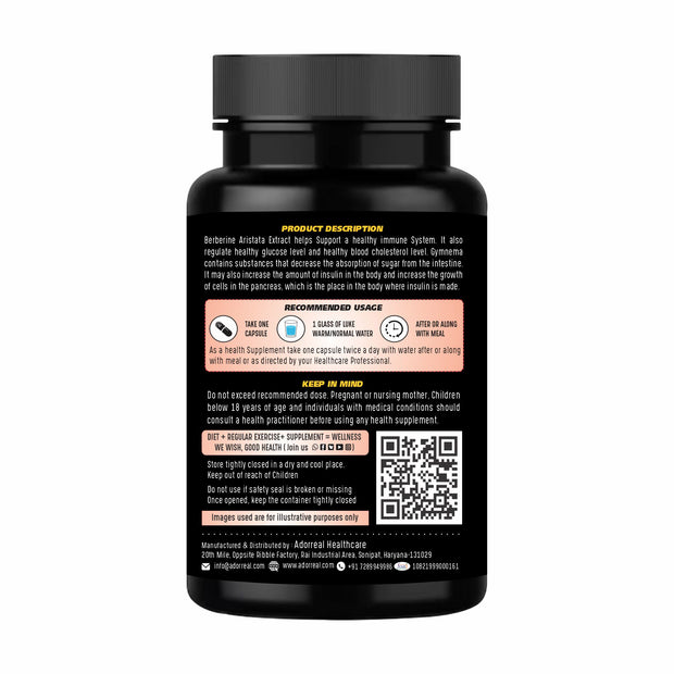 Berberine Aristata | Sugar Management| 600mg- 60 Capsules
