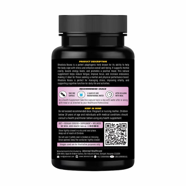 Rhodiola Rosea Extract | Improve Pure Energy, Brain Function & Stress Relief Support 30 Capsules