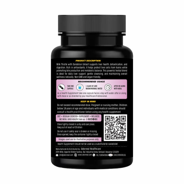 Milk Thistle & Dandelion for Liver Health | 60 Caps