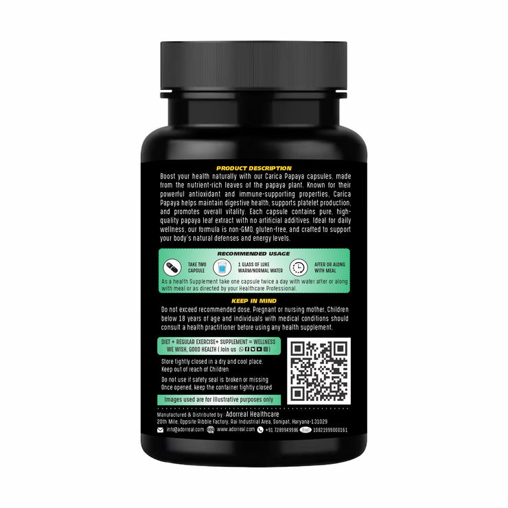 Carica Papaya Leaf Extract 60 Caps