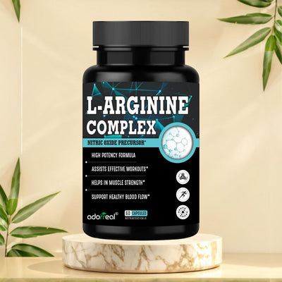 L Arginine , Nitric Oxide Complex Supplement for Muscle Growth, Stamina| 60 capsules
