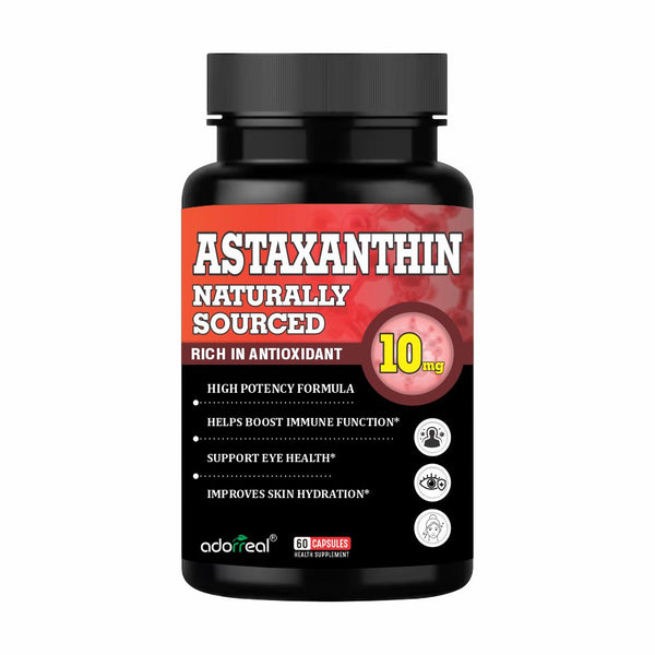 Astaxanthin 10mg (Haematococcus pluvialis microalgae) -60 Capsules