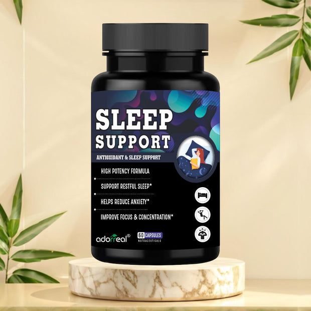 Sleep Support with Melatonin ,B6  and Tagar for Better Sleep Quality, Stress Relief & Relaxation 60 Capsules