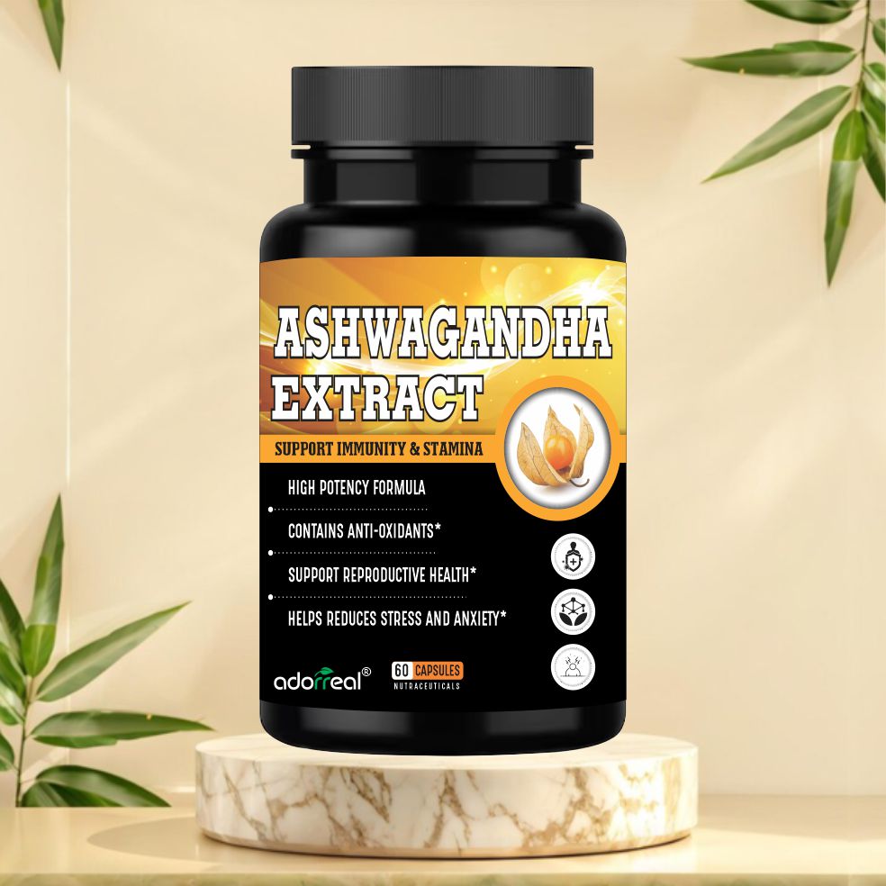 Ashwagandha Extract || Anxiety & Stress Relief || Energy & Endurance || Immunity Booster 60 Capsules