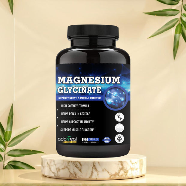 Magnesium Glycinate Supplement for Muscle Energy & Heart Health - 120 Capsules