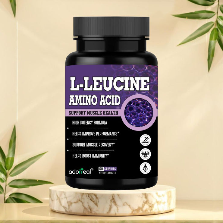 Adorreal L-Leucine Amino Acid Supplement, 60 Capsules, High Potency Formula for Muscle Health and Recovery